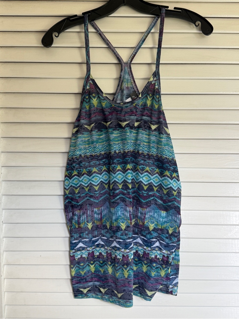 Dots Multicolor Aztec Print Racerback Camisole — Teal, Navy, Purple